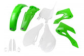 UFO Full Plastic Kit KX125 KX250 99-02 - Green / White